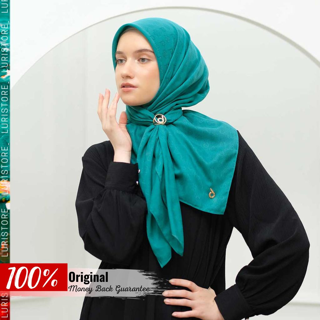 LURISTORE | DEENAY ELEANOR ICELANDGREEN ORIGINAL | Kerudung Segi Empat Polos Terbaru Warna Hijau Tos