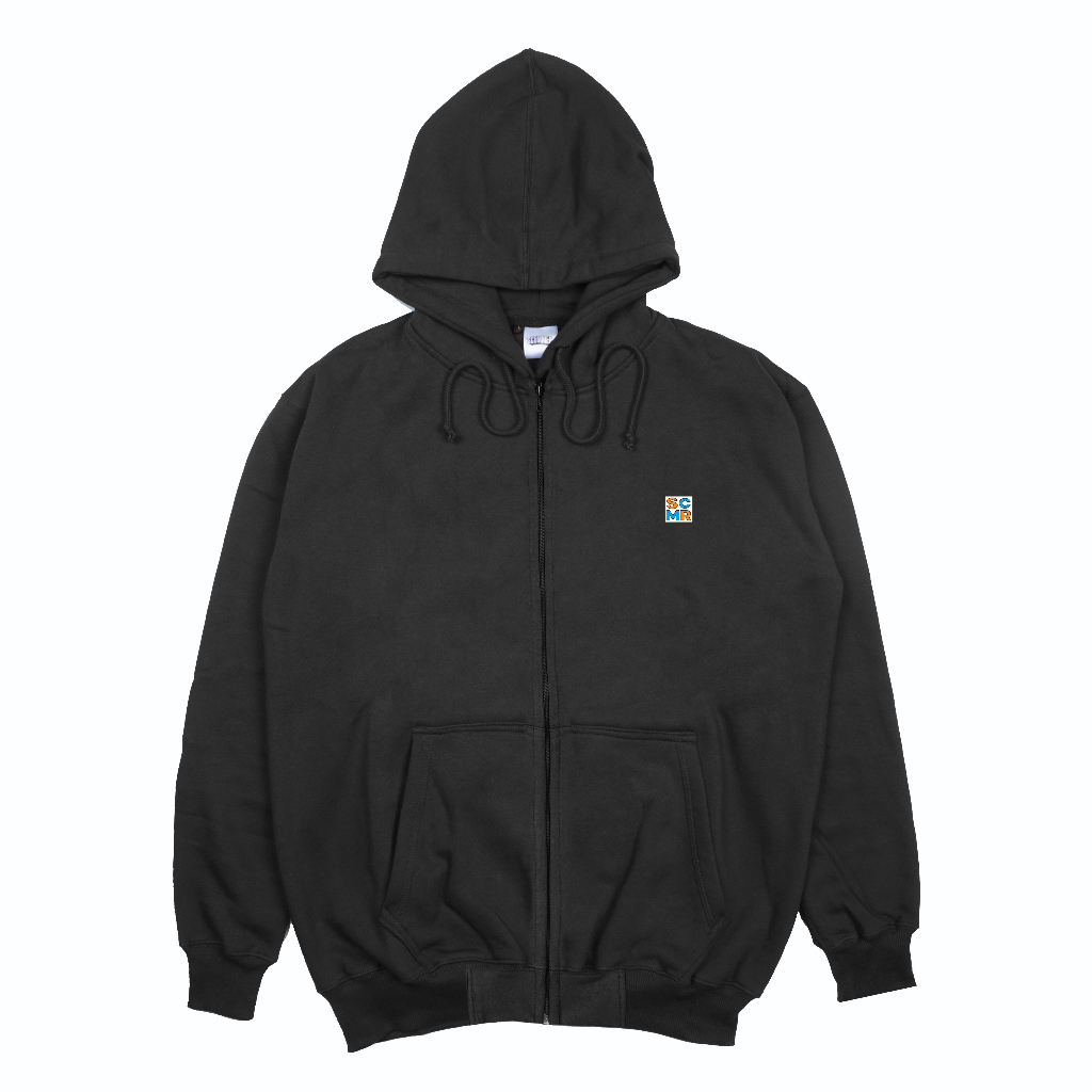Scommer Hoodie Zipper Black - Cotton Fleece