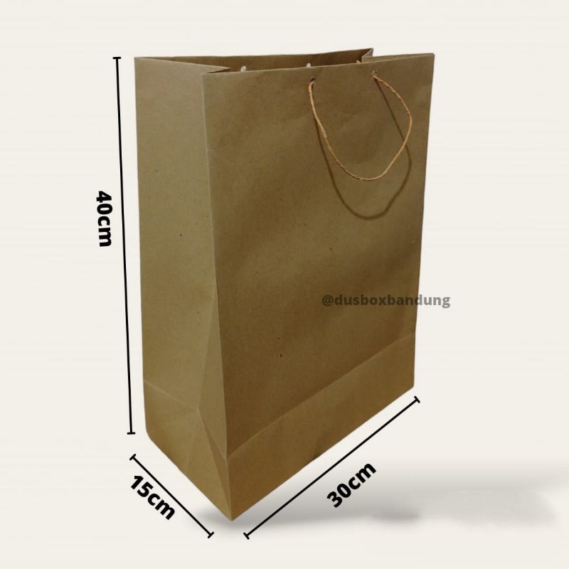 

UK 40x15x30 PaperBag polosan cokelat murah meriah untuk kado souvenir termurah UK 30x15x40