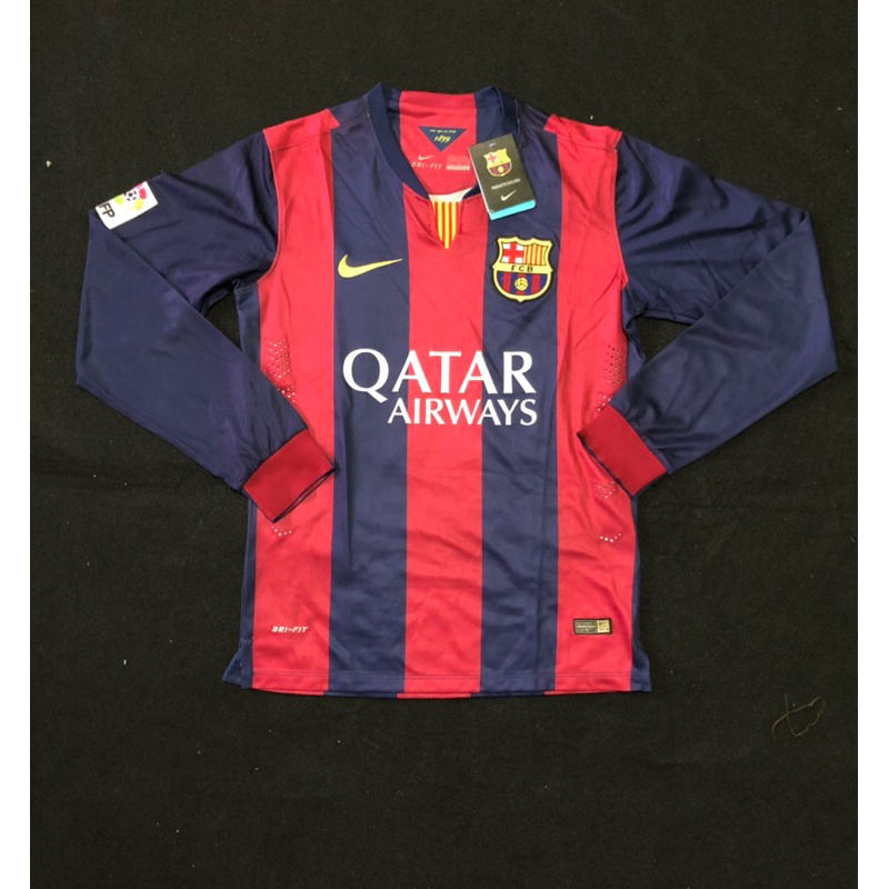 Jersey Bola Retro Barcelona Home 2014 LS Player Issue BNWT