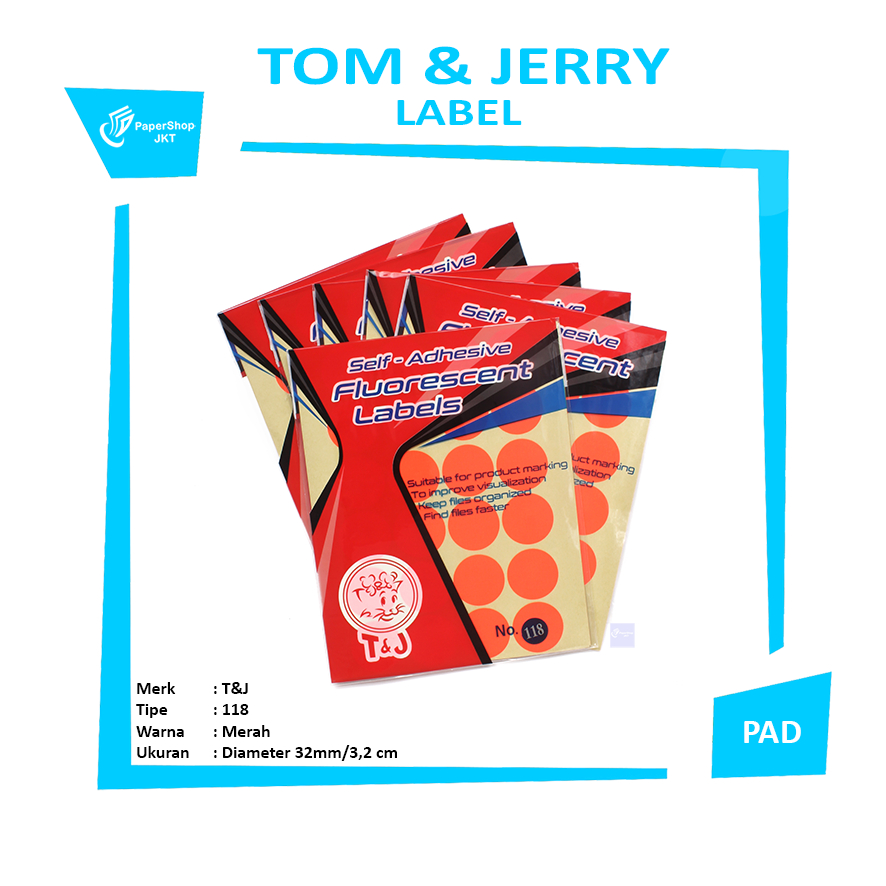 

TOM & JERRY - Color Dot Labels 118 Merah - Pad