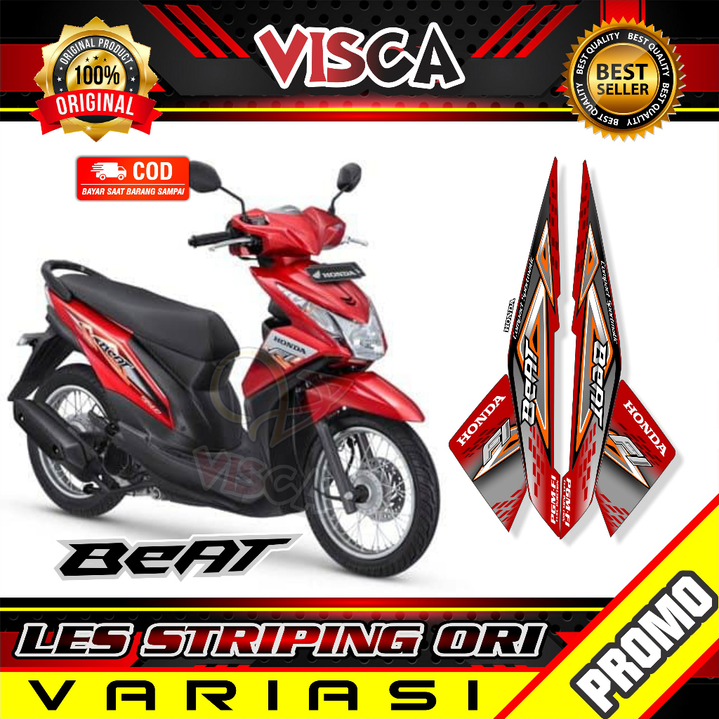 Stiker Motor Beat - Striping Beat Fi - Striping Beat Fi 2015 - Striping Ori Beat Fi - Les Beat Fi Or