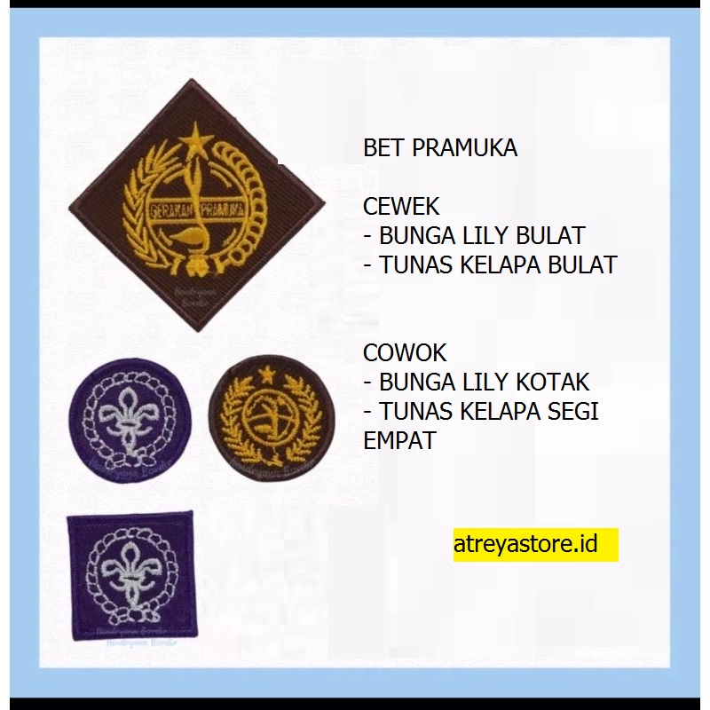 ATRIBUT PRAMUKA /BET PRAMUKA BUNGA LILY DAN TUNAS CEWE/COWO.
