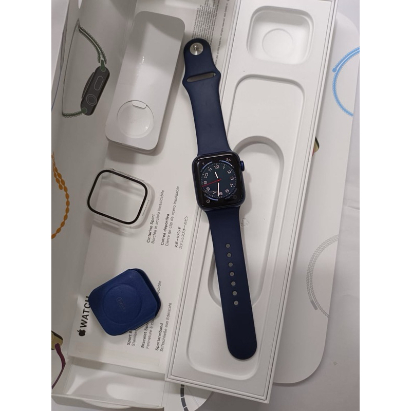 second iwatch/apple watch series 6 40mm Biru Lengkap
