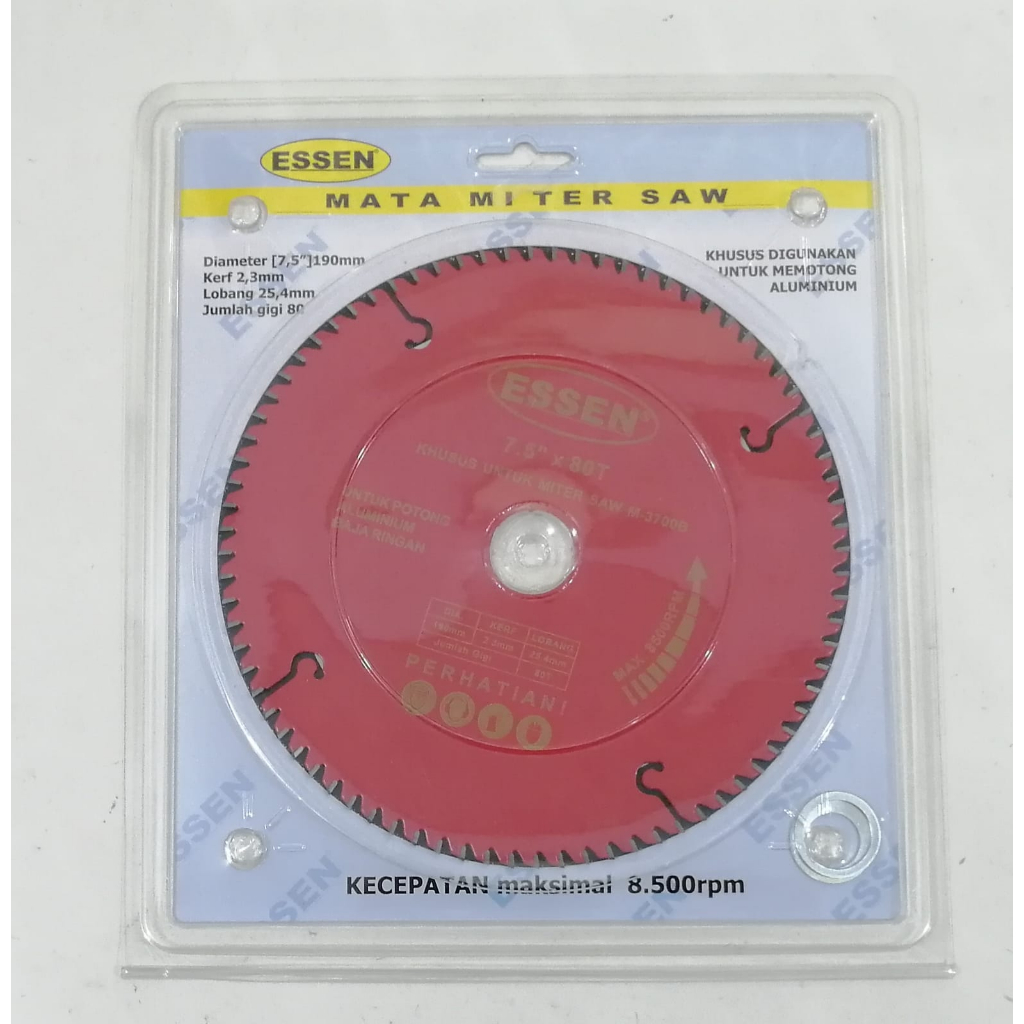 Mata Gergaji Potong Alumunium / Circular Saw Blade 7,5" x 80T ESSEN