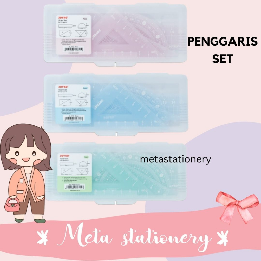 

Ruler / Penggaris / Drafting Set Joyko RL-PS3 1 Set 4 Pcs