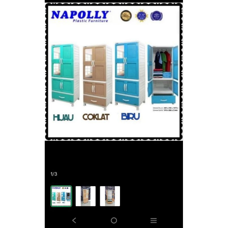 LEMARI PAKAIAN NAPOLLY TERBARU LEMARI BAJU PLASTIK LEMARI CABRO G11 X