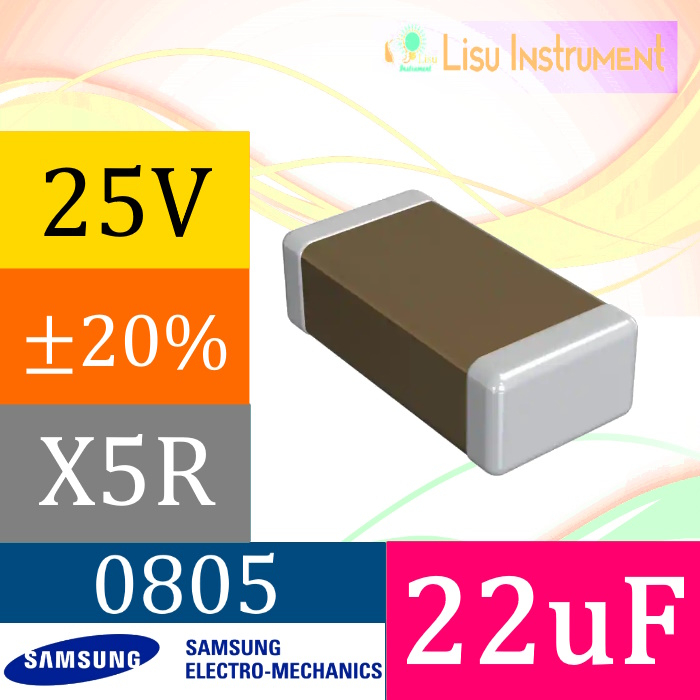 22uF ±20% 25V X5R 0805 2012(mm) SMD Multilayer Ceramic Capacitor Samsung CL21A226MAQNNNE