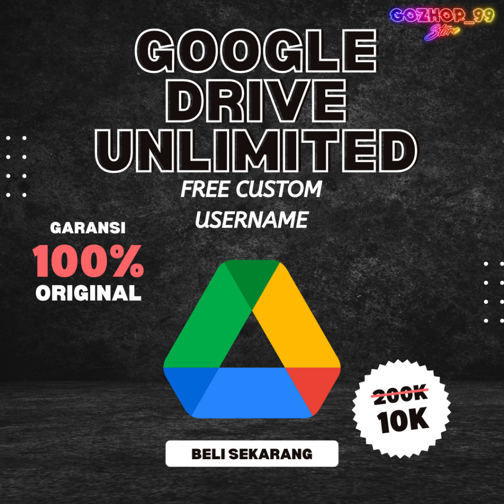 Google Drive Unlimited Storage Lifetime Bergaransi Resmi Gdrive PROMO