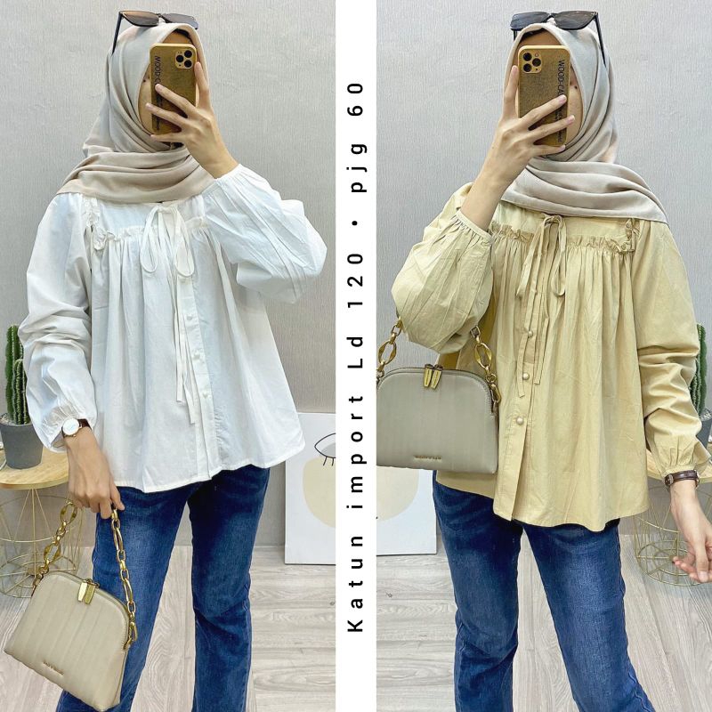 blus babydool remple katun import fashion wanita modern