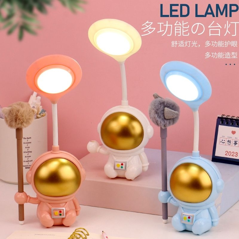 Lampu Meja Belajar Astronot Serutan Lampu Meja Belajar Portable Tempat pensil Portable