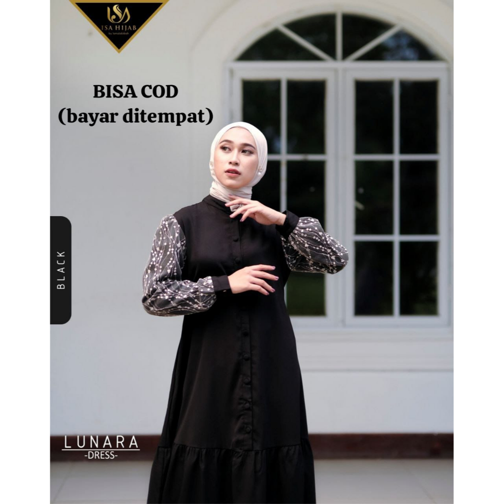 Gamis Lunara Dress Isahijab Gamis Wanita Terbaru