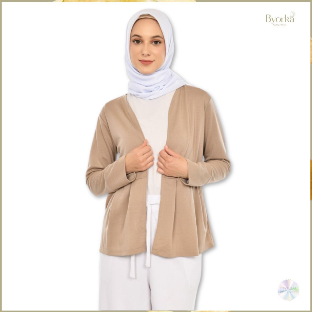 outer korean style wanita fashion muslim outer khaki