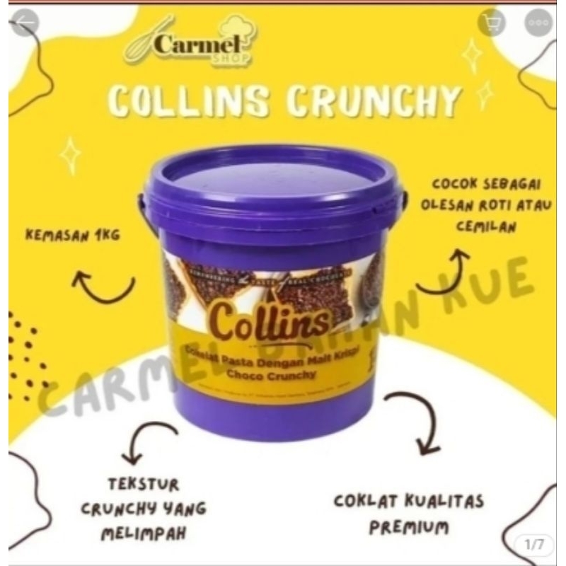 

Coklat Collins Crunchy Dip Glaze 1 KG/Toping Donat/selai donat/ Toping serba guna