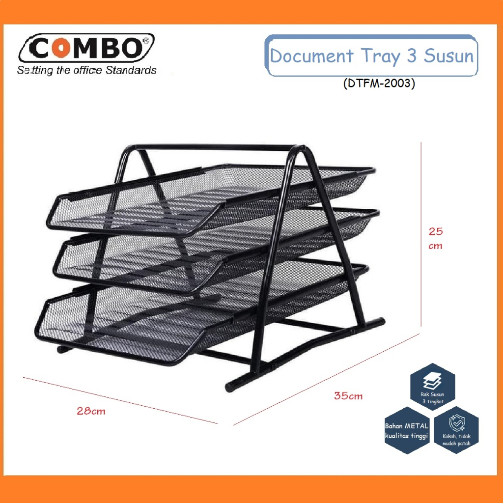 Rak besi 3 Susun / File Document Tray 3 Layer / Document Tray Besi 2003