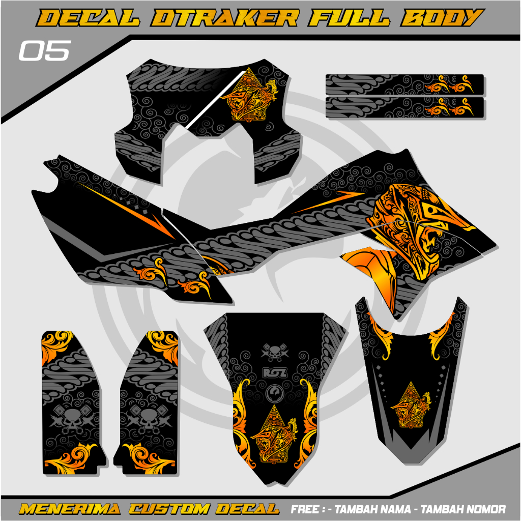 Sticker Dekal Dtracker Dtx New 150 Hologram Full Body Kuning