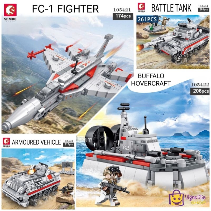 Mainan Balok Susun Sembo Brick Block Battle Destroyer Army Tank Kendaraan Perang