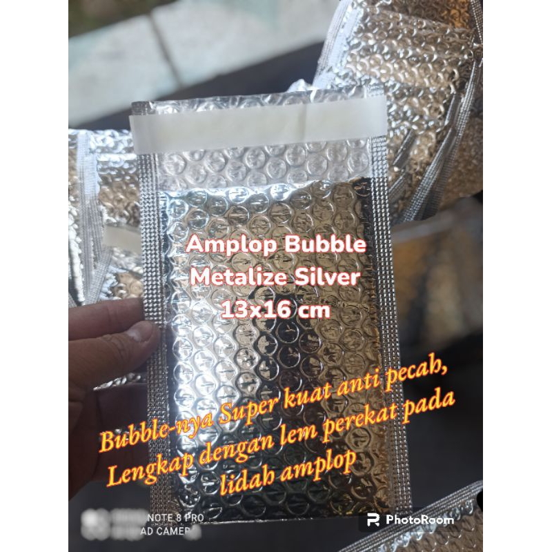 

1 pcs | 13x16 | Amplop Bubble Foil Metalize Silver POLOS TANPA LOGO| Bubble mailer aluminium Foil