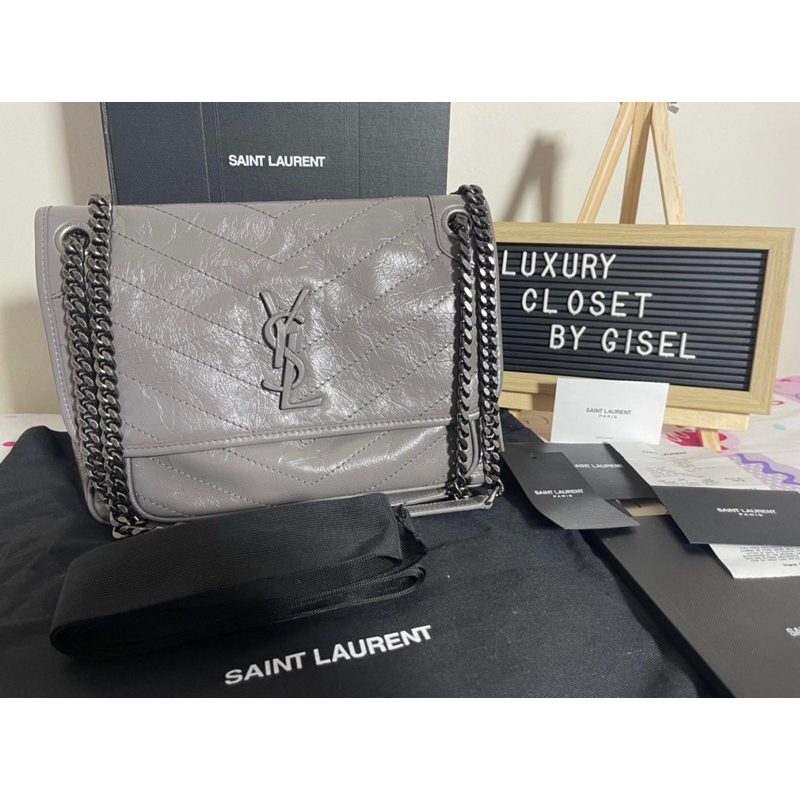 NEGO Authentic YSL Niki Leather Grey 2022