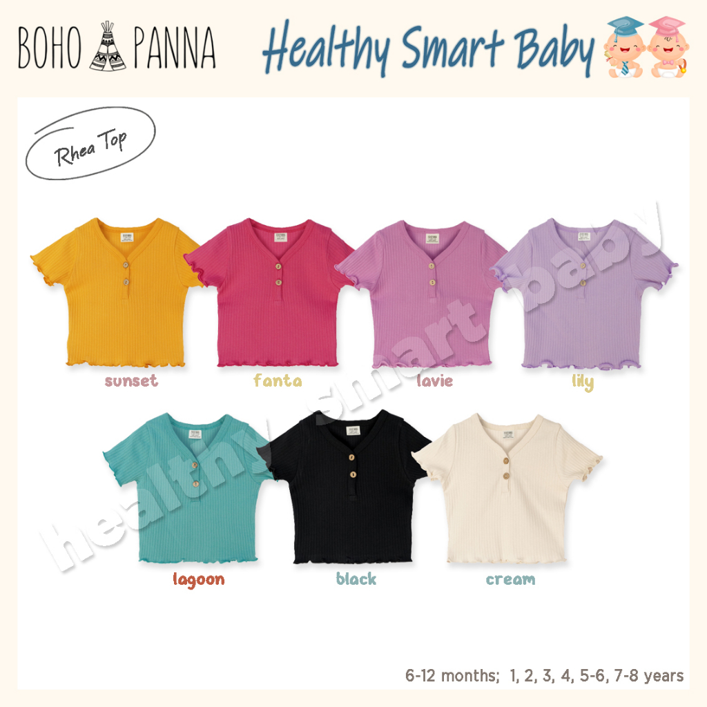 BOHOPANNA Rhea Top | Kaos Bohopanna Perempuan | Kaos Anak Perempuan Rhea