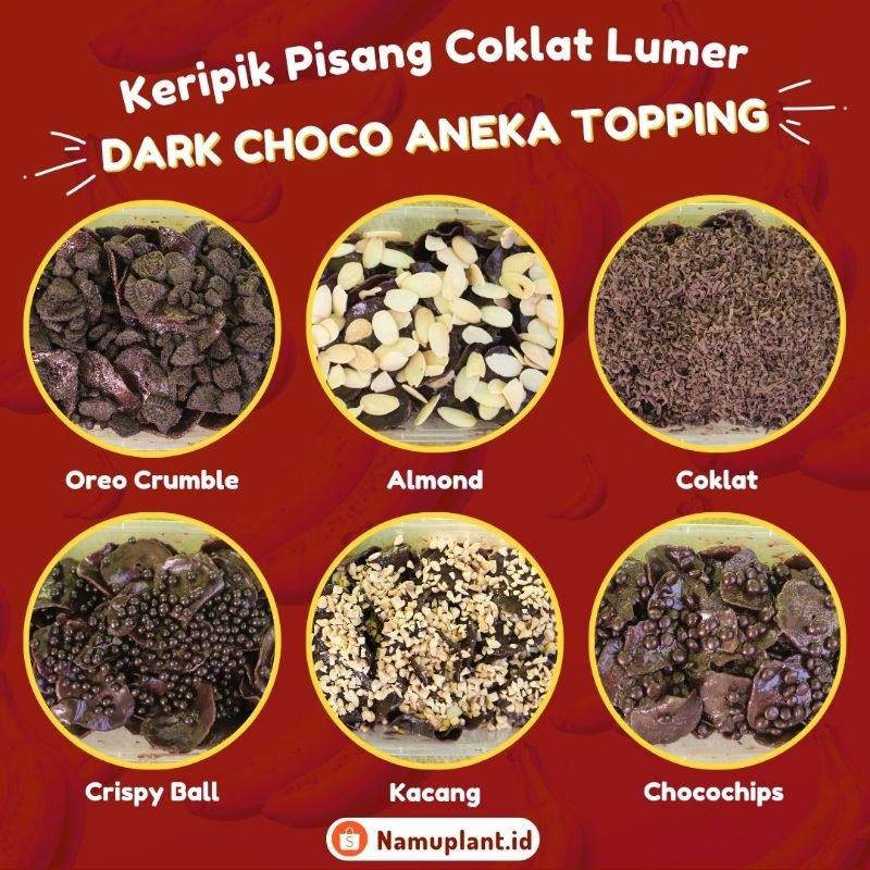 

Keripik Pisang Coklat Lumer - Banana Chips Aneka Topping