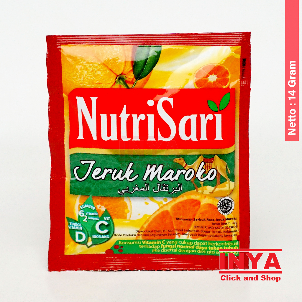 

NutriSari Jeruk Maroko 14gr Sachet - Minuman Serbuk - Instant Powder Drink