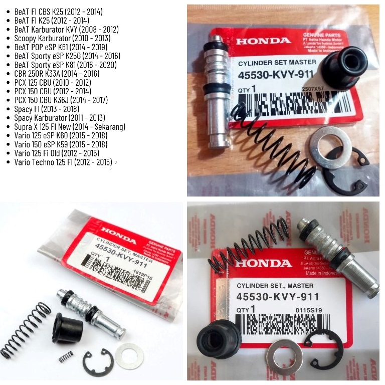 SEAL MASTER REM DEPAN KVY beat fi pop pcx spacy vario 125 150 techno 125 fi cbs helm in revo abs sbs