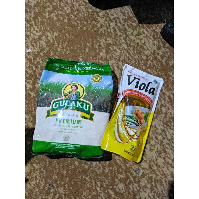 

Paket Gula kemasan 1kg+minyak viola