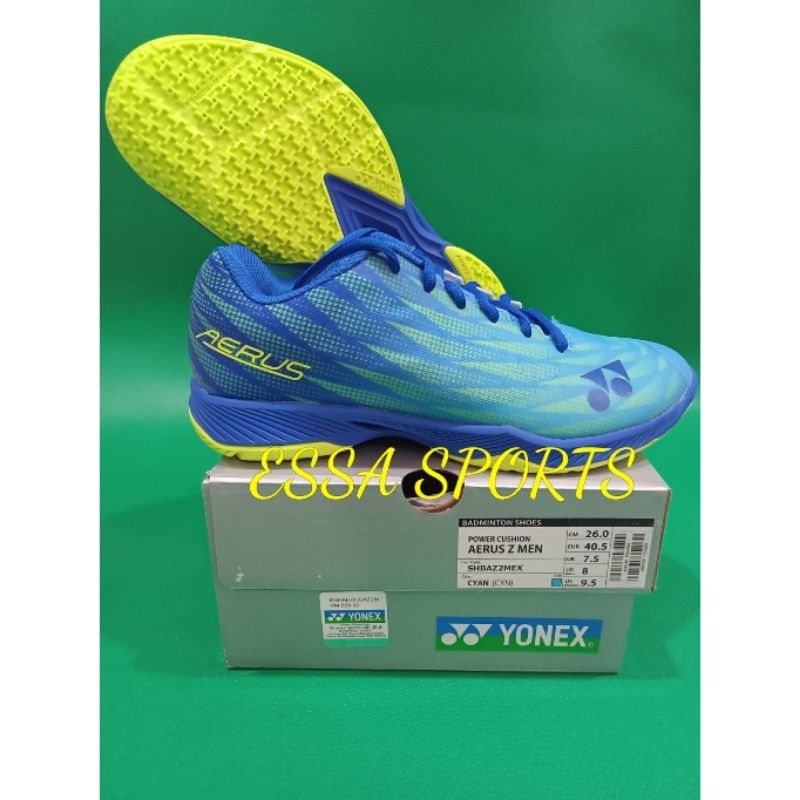 SEPATU BADMINTON YONEX AERUS Z2 CYAN ORIGINAL