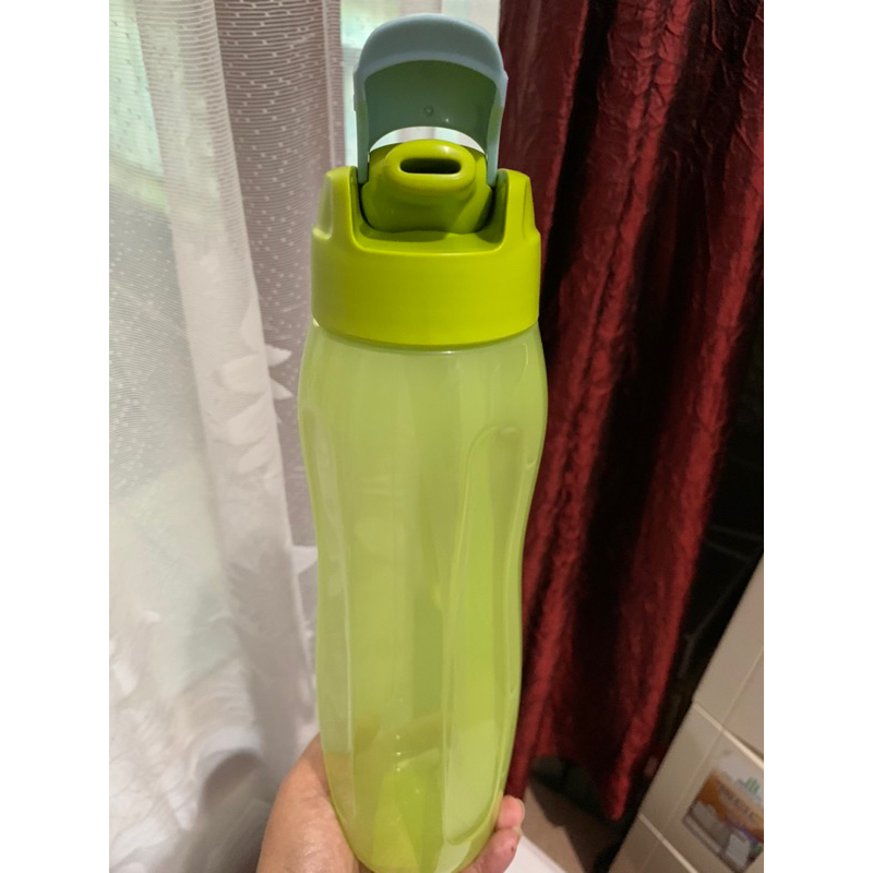 1 Pcs eco straw 750 ml tupperware-hijau, botol minum sedotan