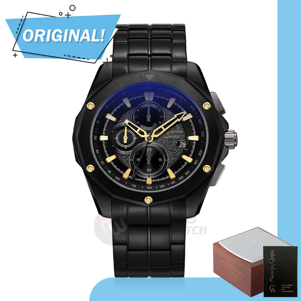 Jam Tangan Pria Analog Alexandre Christie  6663MC AC6663 AC 6663 MC 6663 MCBGBBA Original Garansi Re