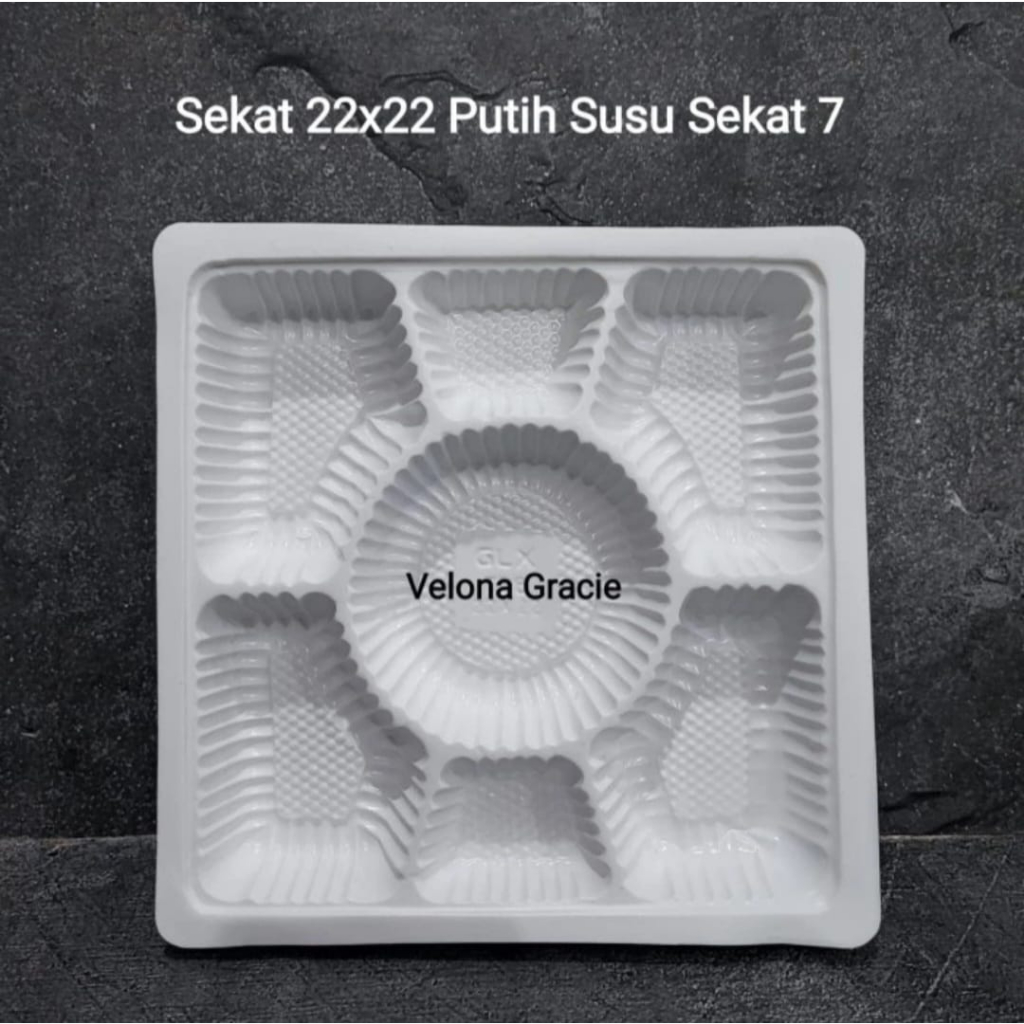 Sekat Mika 22X22 isi 50 pcs Putih Susu Nasi Tengah Sekat 7