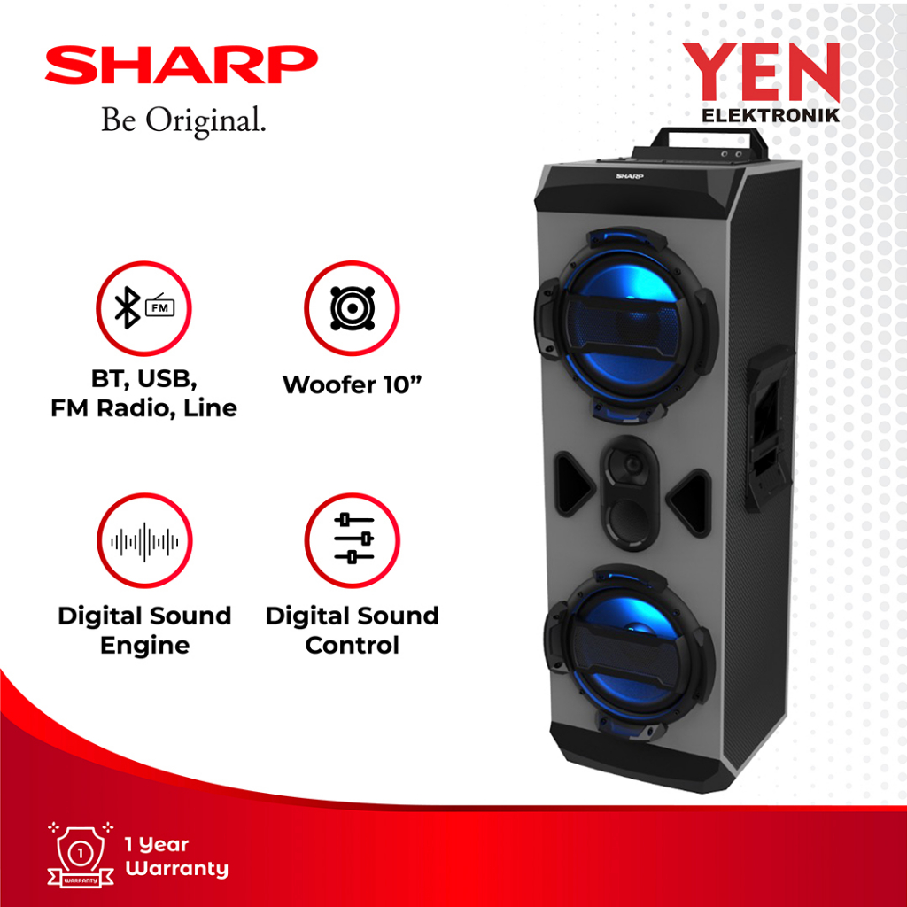 Sharp Audio dan Speaker CBOX-GSPRO10SB GSPRO Series Grey 110 Watt