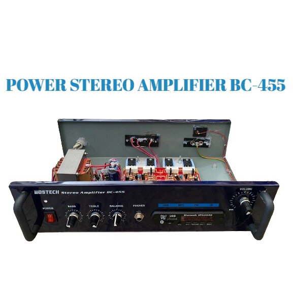 POWER STEREO AMPLIFIER BC-455 BOSTEC SIAP PAKAI
