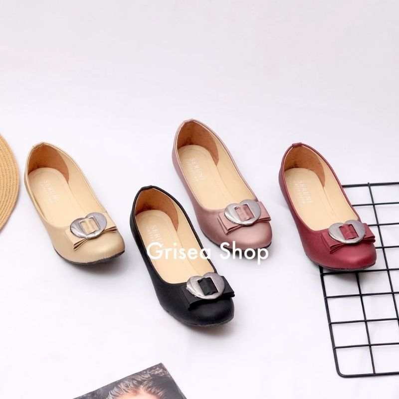 Sepatu wanita Love Sepatu flat shoes wanita dewasa polos variasi Bros Love
