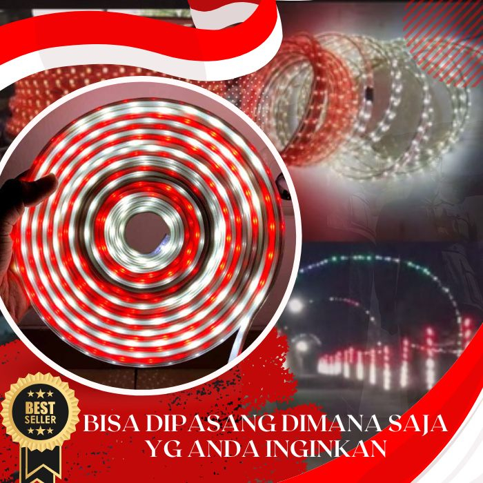 Lampu strip 2835 Merah Putih Bendera Indonesia Hari Nasional 10meter /Led strip 2835 RGB 10m warna w