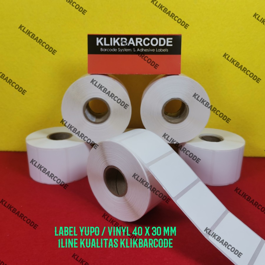 

LABEL YUPO 40 X 30 MM PORPORASI 1 LINE 800 STICKER BARCODE