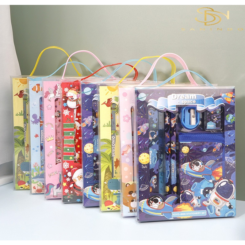 

Stationary Set 6 IN 1/Set Alat Tulis/ Souvenir Set/Gift Box/Set perlengkapan sekolah