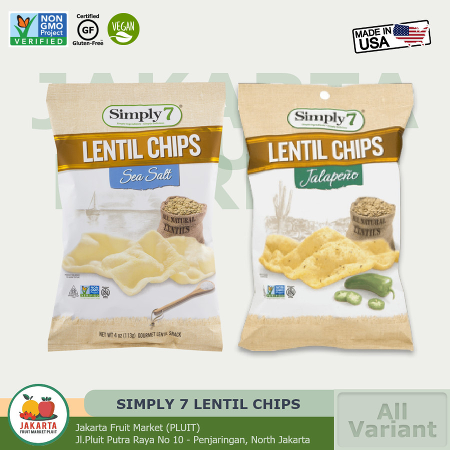 

SIMPLY 7 LENTIL CHIPS ALL / Sea salt / Creamy Dill / Jalapeno snack