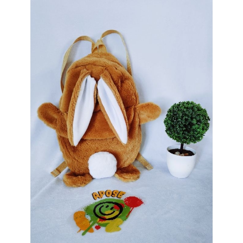 tas gendong boneka kelinci muat buku paket dan LKS untuk anak SD,SMP,SMA