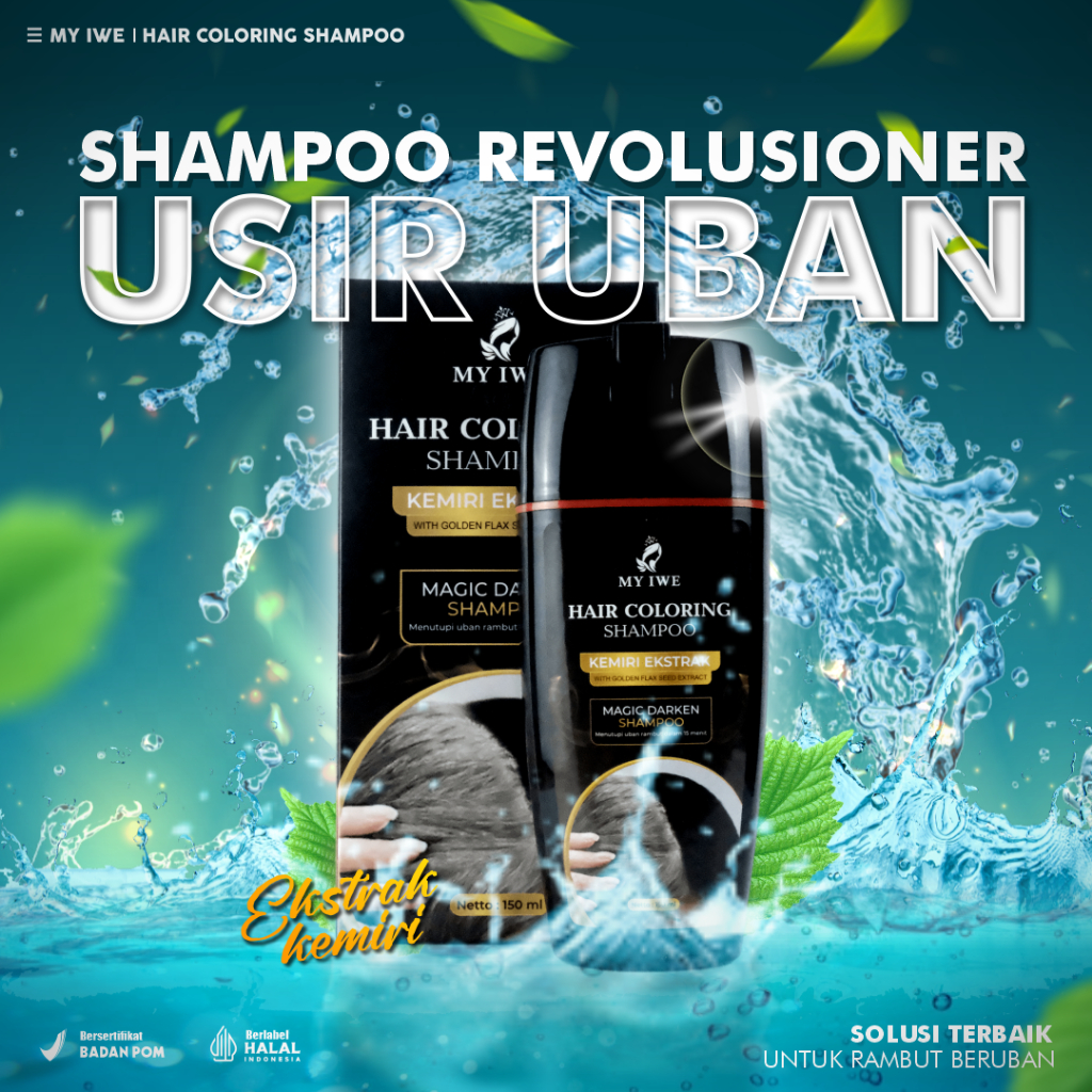 [NEW 150 ML] SHAMPO DARKEN MY IWE NEW Penghitam Rambut Uban dalam 15 mnt