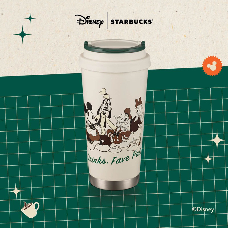 Disney Starbucks Tumbler Mickey and Friends 16oz Stainless Steel Bottle Water Grande Botol Minum Minnie Mouse Donald Daisy Duck Goofy Fave Drinks Fave Pals
