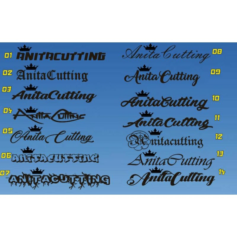 

Cutting stiker Nama Hologram 4x12cm