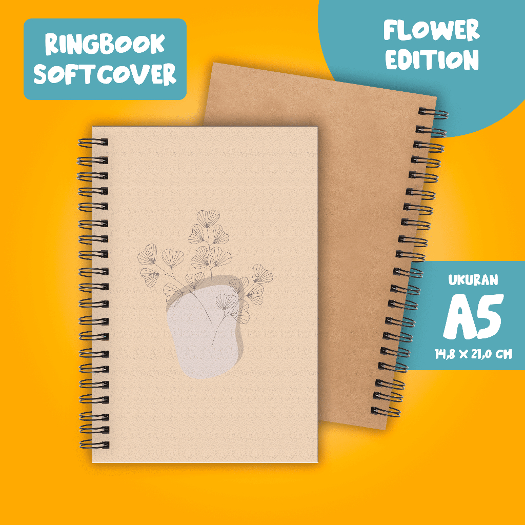 

Softcover Buku Tulis Catatan buku notebook buku diary Notebook Ring Spiral A5 60 Lembar koleksi gambar Flower part 1