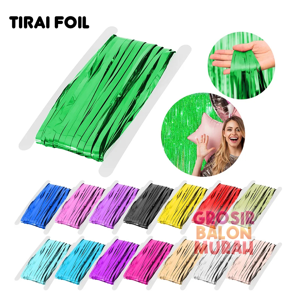 tirai foil / tirai rumbai / foil curtain / backdrop foil / tirai ultah / tirai pesta / tirai foil ru