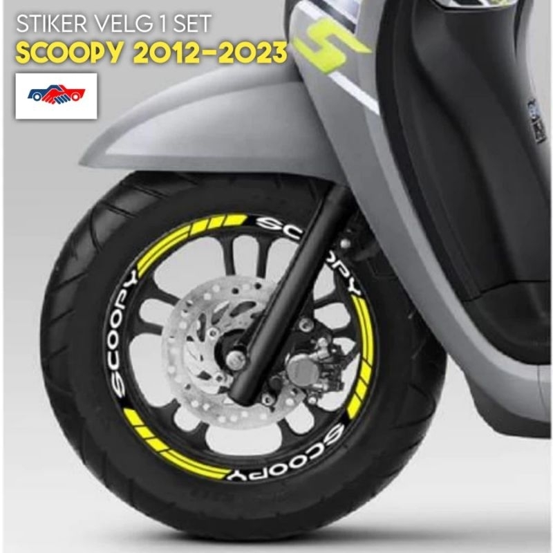 Stiker Velg Scoopy Stiker Ban Scoopy 2013 - 2023 Bisa Pakai Fullset Depan Belakang