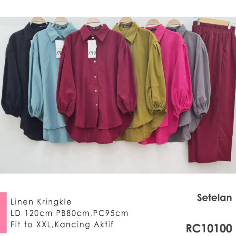 Zara Sania//setelan celana 10076//Set polos//One set ZARA//One set jumbo//Setelan jumbo//Setelan Cel