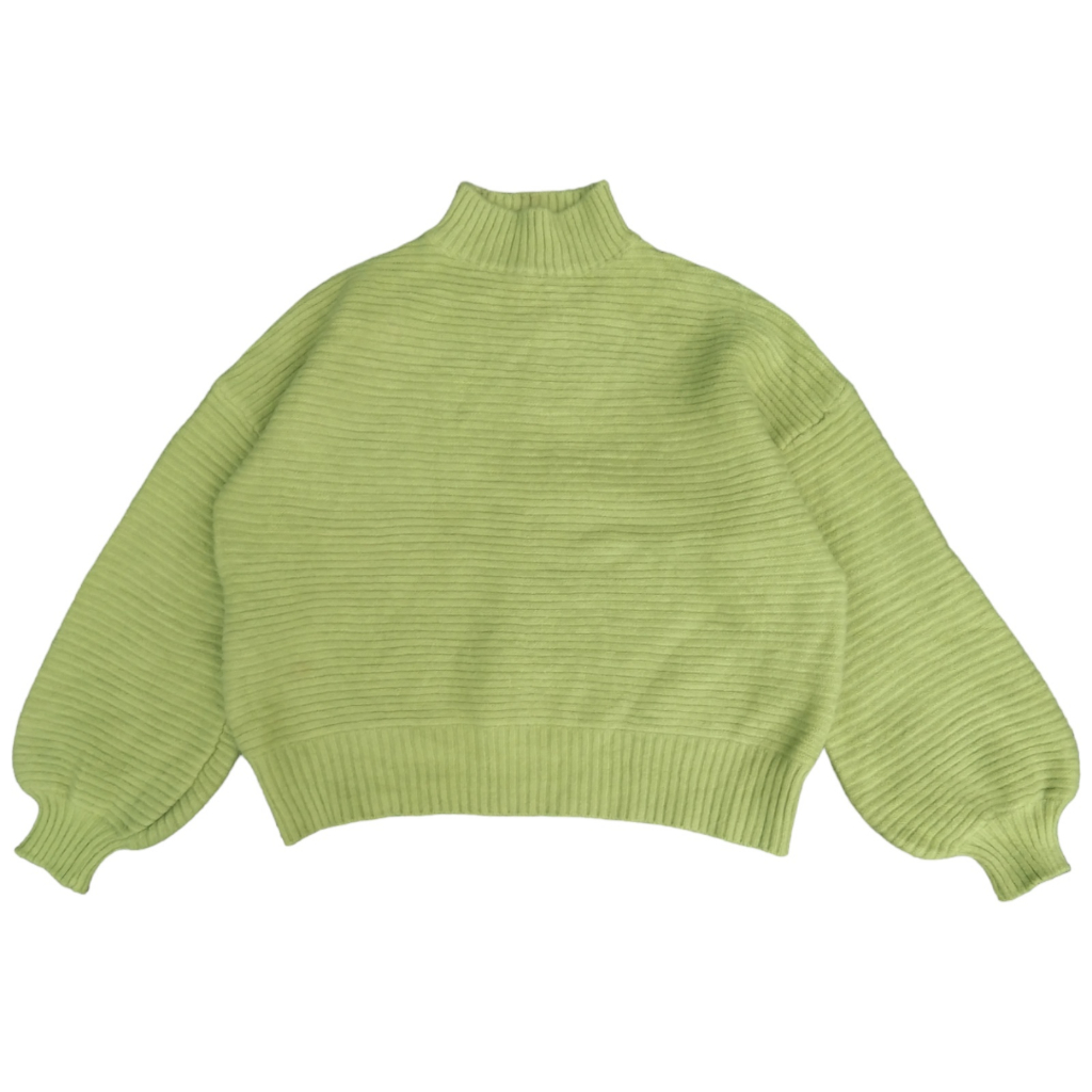 KNITWEAR CROP OVERSIZE LENGAN BALON RAJUT GRL (FREE CELANA PANJANG)