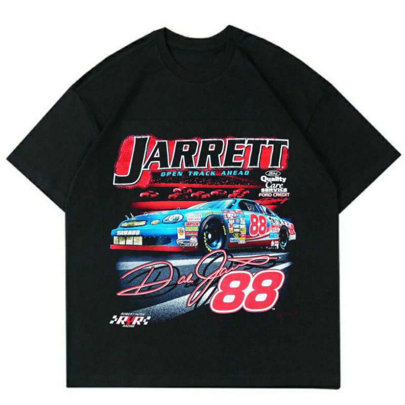 KAOS BAJU VINTAGE NASCAR JARRETT | T-SHIRT NASCAR OPEN TRACK AHEAD | KAOS VINTAGE NASCAR OVERSIZE TE