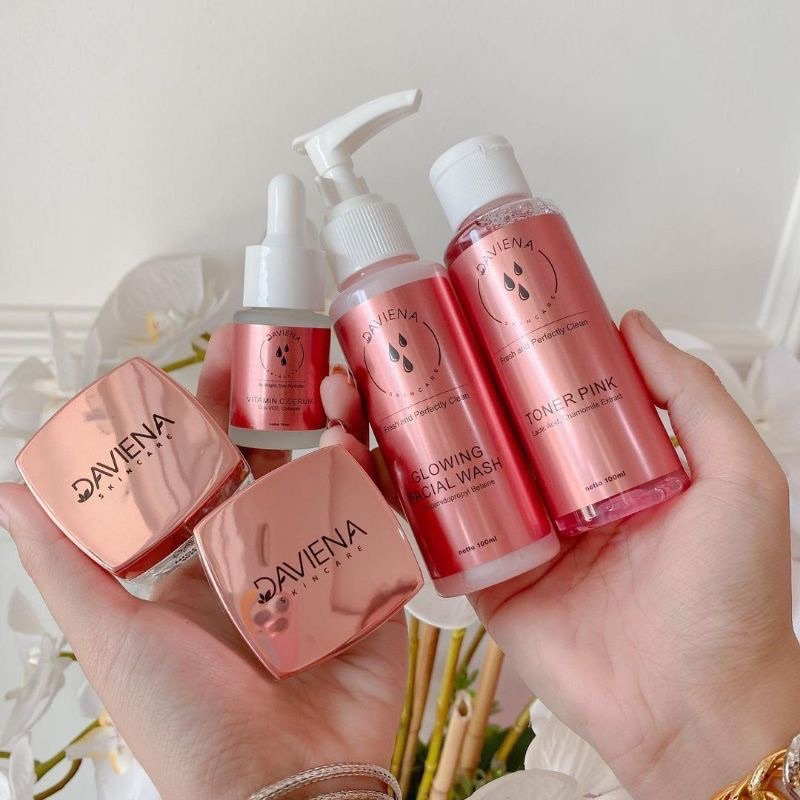 Daviena skincare paket glowing glowing series daviena